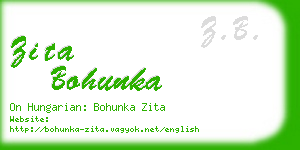 zita bohunka business card